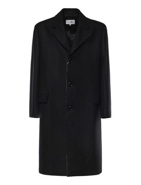 Cappotto Monopetto In Feltro Di Lana