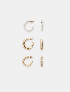 Er-Set Creolen Goldfarben OS - Stradivarius - FashionsVida