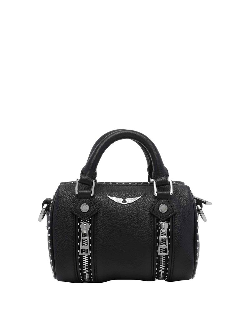 Borsa nera con borchie soleggiate