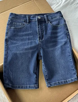 Shorts de mezclilla elásticos y cómodos para niños preadolescentes, diseño versátil de mezcla y combinación, estilo Y2K vintage cool, azul, ropa - Shein - FashionsVida