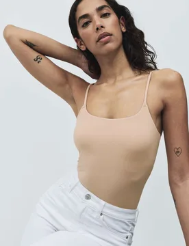 Body Soft™ Square Neck Cupped Vest Opal female - Body by M&S - FashionsVida