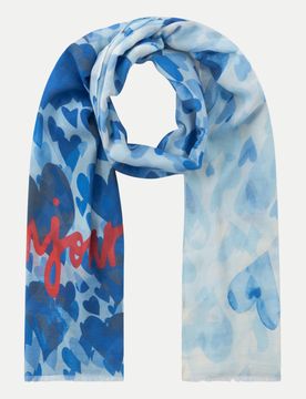 Codello Schal mit Herz-Muster Blau