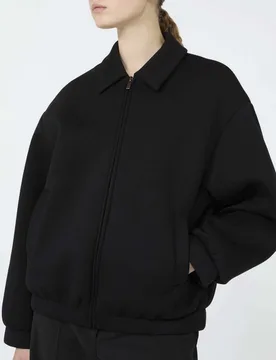 Bomber Weekend nero in jersey scuba con polsini e fondo elasticizzati - Max Mara - FashionsVida