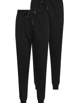 Women's Signature Set 2 Pack Cuffed Drawstring Joggers Pants in Black Size: 12 - Black - Size: 12 - M&Co - FashionsVida