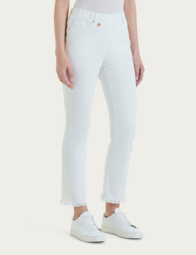 RAGNO jeans sfrangiato donna bianco