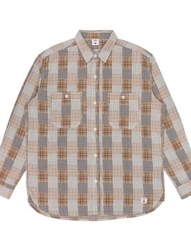 Camicia Uomo WORK JAPAN beige/brown