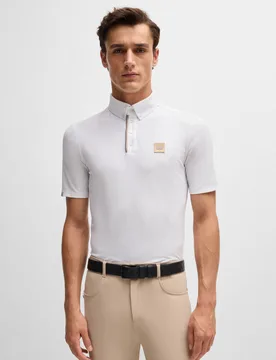 Equestrian Herren Turniershirt Pique MATT white M - BOSS - FashionsVida