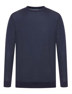 Maglia Girocollo In Lana 14 Micron