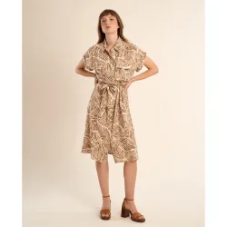 Vestido corto de manga corta con estampado