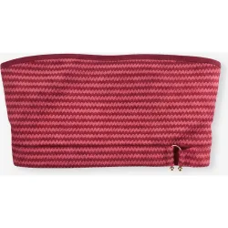 Top de bikini bandeau en jacquard bicolor reversible