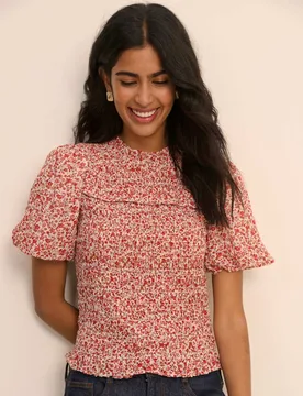 Floral Shirred Top Pink female - Nobody's Child - FashionsVida