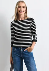 Arm Shirt mit U-Boot-Ausschnitt female Schwarz