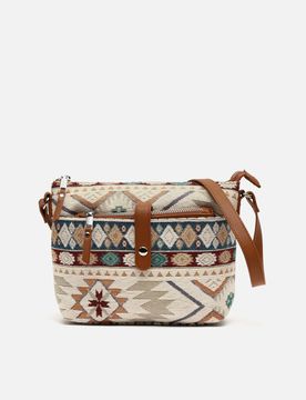 Tiani kleine Umhängetasche mit Jacquard-Muster und kleinem Kosmetiketui