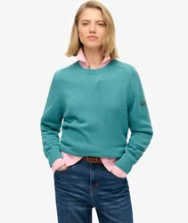 Superdry Damen Lockerer Strick-pullover mit Rundhalsausschnitt Green - Größe: 36