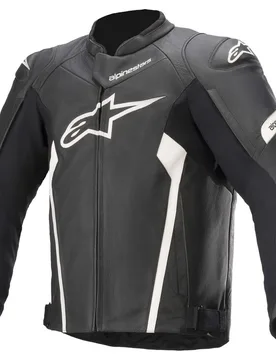 Giubbotto Moto In Pelle FASTER v2 Nero Bianco taglia 54 - Alpinestars - FashionsVida