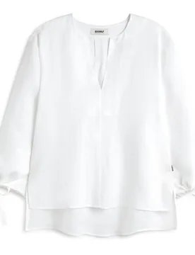 Blusa de mujer de lino con puños ajustables - Ecoalf - FashionsVida
