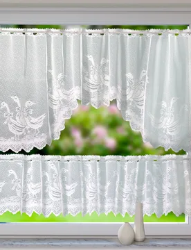 Gardinen-Set "Gänse" weiß, 2-tlg - 3Pagen - FashionsVida