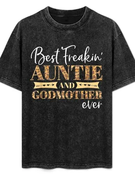 Best Freakin Auntie And Godmother Ever Leopard T-Shirt Stretch Fabric Comfort T-Shirt - Aliexpress - FashionsVida