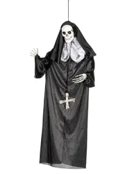 Nonnen-Hängedeko für Halloween schwarz-weiss 86 cm