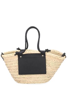 Chic Shoulder Bag - Palm Leaf & Leather Mini