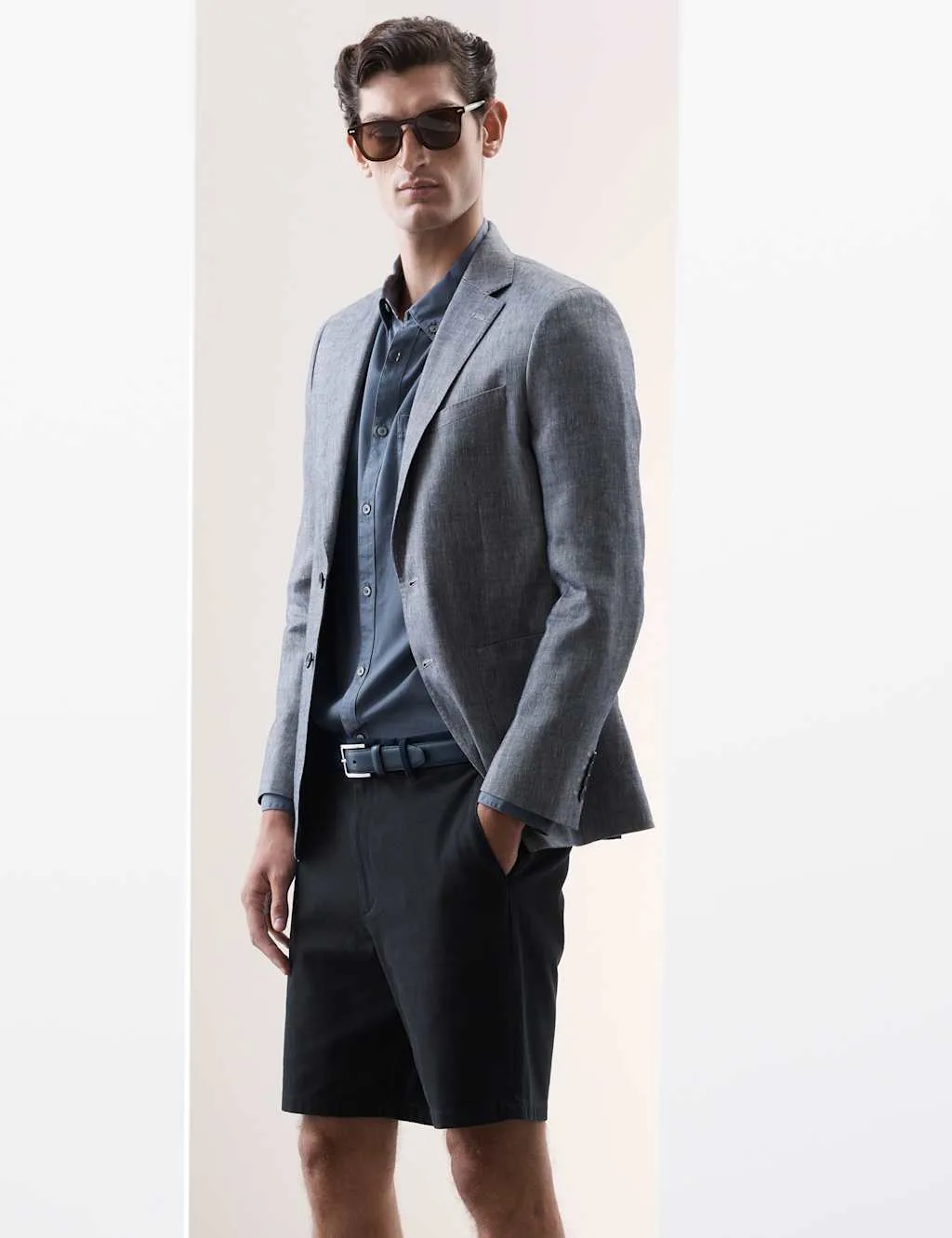 Textured Shorts Dark Navy male - Autograph - FashionsVida