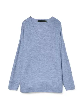 VMCREWLEFILE L V-NECK BLOUE NOO female - S - FashionsVida