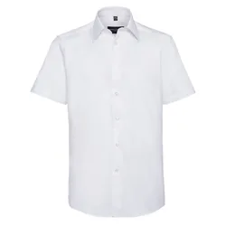 Collection Mens Plain Oxford Easy-Care Short-Sleeved Shirt (White) - Size 15 Inch