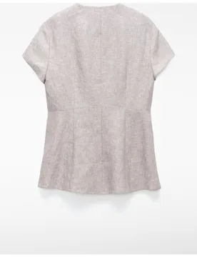 Top de mujer de pinzas en lino europeo - Adolfo Dominguez - FashionsVida