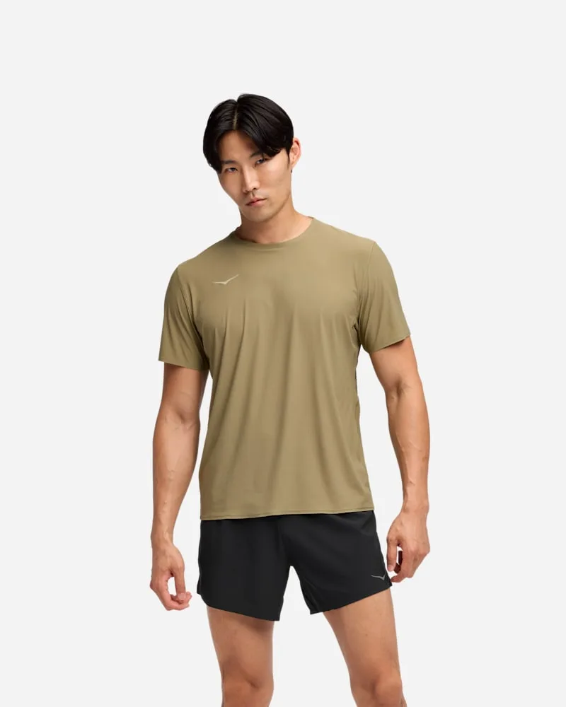 Men's Airolite Short Sleeve Top 2.0 in Wild Mushroom, Size Medium - HOKA - FashionsVida