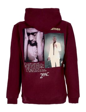 Felpa Cappuccio Uomo Voice Hood X Tupac Burgundy