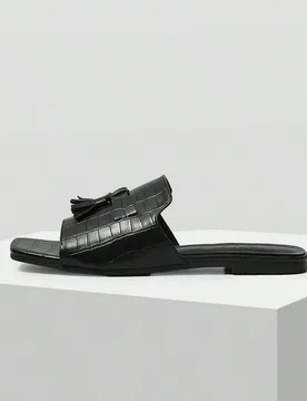 Sandalias planas con puntera cuadrada y flecos cómodas para mujer, para vacaciones, verano, Navidad, otoño, Año Nuevo, Día de San Valentín - Shein - FashionsVida