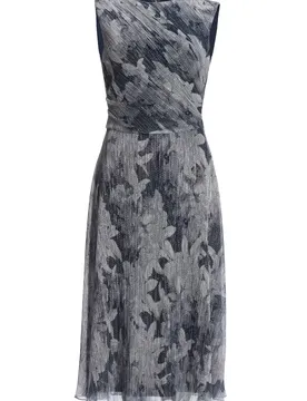 Plissiertes Kleid mit Metallicfäden female