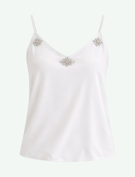 Top con spalline donna bianco