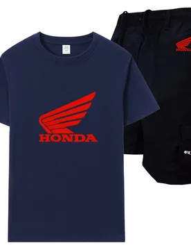 Honda Men's Summer Suit Round-neck Short Sleeve Work Pants with Multiple Pockets Loose Outdoor Five-Pocket Pants Two-Piece Set - Aliexpress - FashionsVida