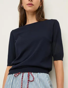 Jersey de mujer de manga corta cuello redondo - Yerse - FashionsVida
