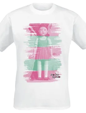 T-Shirt - Young Hee - Red Light - Green Light - M bis XXL - für Männer - Größe L - weiß - Lizenzierter Fanartikel - Männer - male - Squid Game - FashionsVida