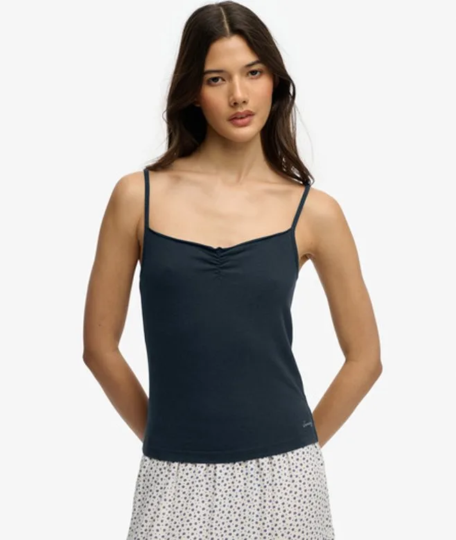 Superdry Damen Athletic Essentials Camisole mit Raffung Navy - Größe: 44 - 24.99 - FashionsVida