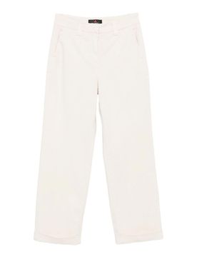 Pantaloni in cotone stretch avorio