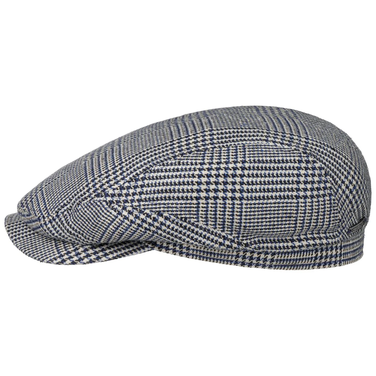 Hardwick Houndstooth Flat Cap by - blue - Female - Size: 59 cm - Stetson - FashionsVida