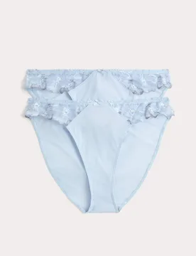 Pack Embrace High Leg Knickers Light Wedgewood female - M&S - FashionsVida