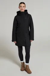 Rain On Womens Waterproof Padded Jacket - Black - Black - Size: 8