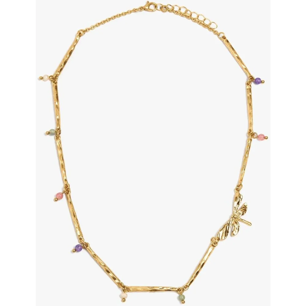 Collar de acero inoxidable corto segmentado con mariposa decorativa - Parfois - FashionsVida