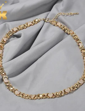 THE BLING KING Iced Heart XO Link Polished Chain Micro Paved Cubic Zirconia Luxury Female Gift HipHop Jewelry - Aliexpress - FashionsVida