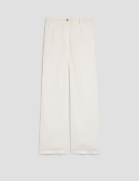 Pantalone in puro lino donna bianco