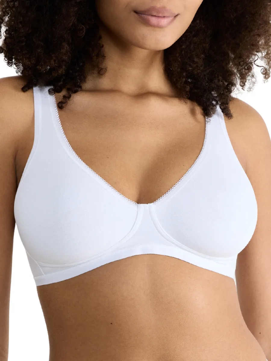 Womens Basic+ Soft Bra - White Polyamide - Size 32d - Sloggi - FashionsVida