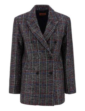 Blazer scozzese con paillettes