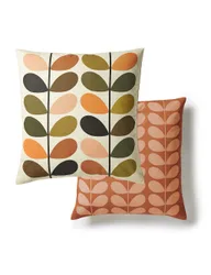 Pure Cotton Multi Stem Cushion Orange Mix