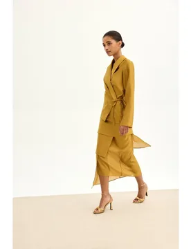 Chaqueta de mujer de organza y corte recto - Bimani - FashionsVida