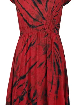 Gothic Kurzes Kleid - Erato Dress - M bis 4XL - für Damen - Größe 4XL - rot/schwarz - Frauen - female - innocent - FashionsVida