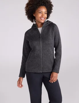 Nevis Womens Fleece Jacket With Pockets Full Zip Base Layer Dark Grey - Size 6 Uk - Mountain Warehouse - FashionsVida